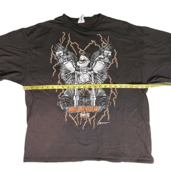 VTG ROCK WILL NEVER DIE  POPEYES CYCLE SHIRT - Picture 6 of 8